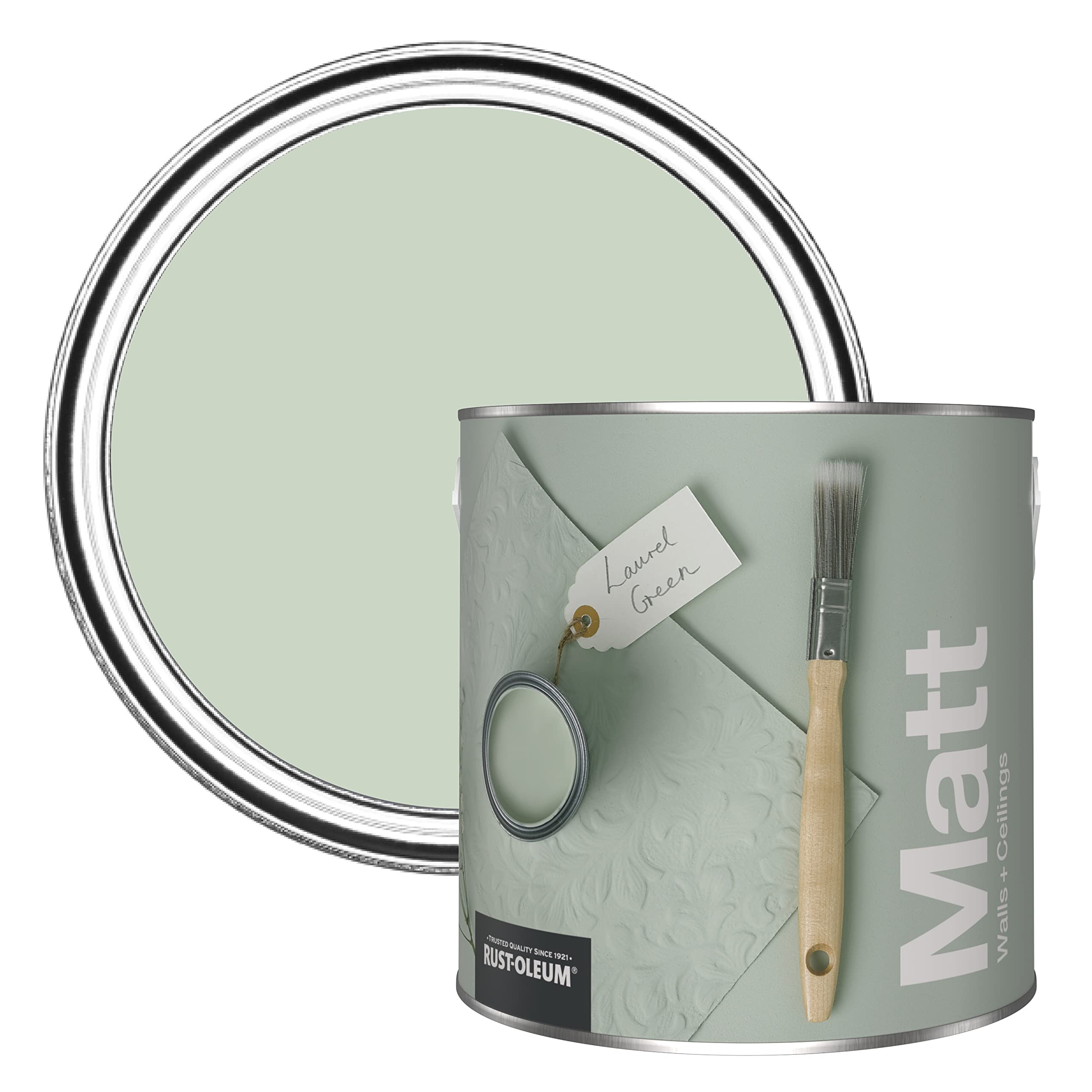 Rust-Oleum Colours Matt Emulsion Wall and Ceiling Paint - Laurel Green 2.5L