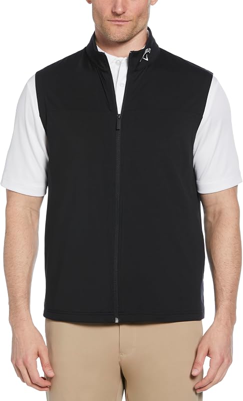 Callaway Men’s Swing Tech Golf Vest Outerwear with Full Zip and Recycled Stretch Fabric