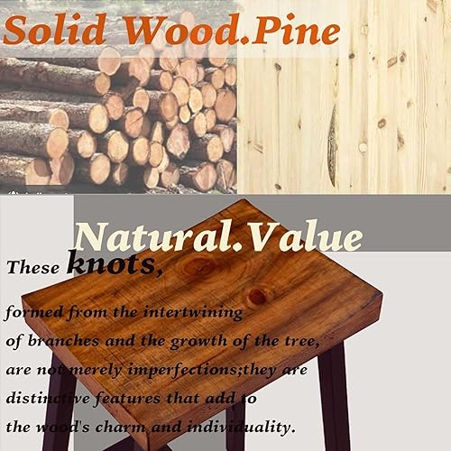 Miniatura 4 de OUllUO Juego de 2 taburetes de bar, taburetes de bar sin espalda, taburetes de bar de altura de mostrador de 25 pulgadas, taburetes de madera maciza