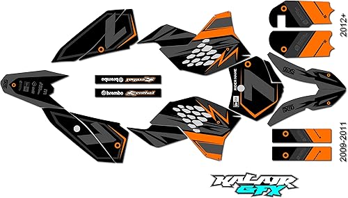 Kit de gráficos para KTM 50SX Mini SX50 (2009-2011) Bash Series Naranja 09 Mil-Dirt Pit Bike Calcomanías de motocicleta, calcomanía de carreras de
