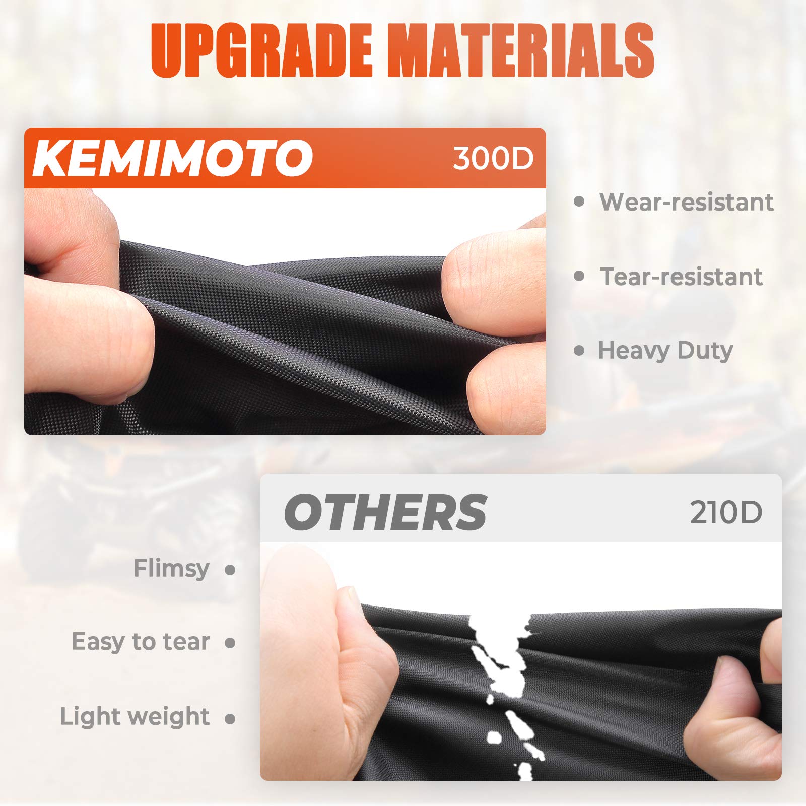 KEMIMOTO Funda Impermeable Universal para ATV, Tejido Oxford Oxford 300D, Resistencia al Viento, Bandas Reflectantes