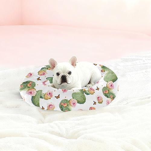 Miniatura 2 de Wudan Pet Cat Beds Relieve Stress Fluffy Dog & Cat Cushion for Small Size Pets Sleeping XS Beauty Prickly Pear Fruit White