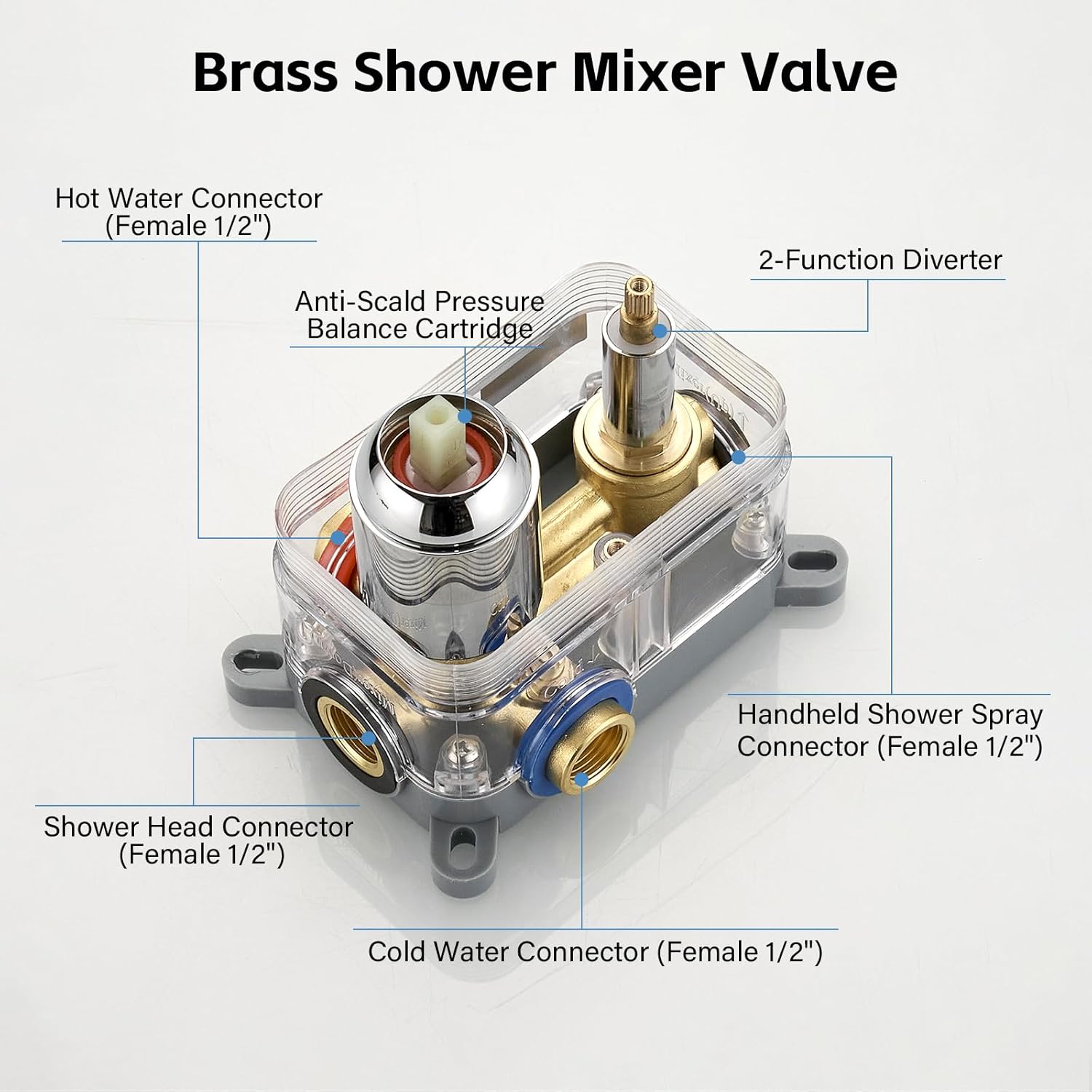 BWE Rainfall Shower Faucet Set Chrome 9 Inches Rain Shower Head and 3-Setting Handheld Shower Spray Wall Mounted Shower System Brass Shower Valve and Trim Kit Included,Polished Chrome
