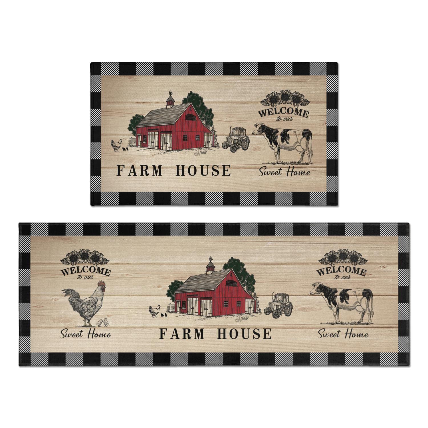 Photo 1 of **STOCK IMAGE IS A REFERENCE**
Sianseir Farmhouse Kitchen Rugs Set of 2