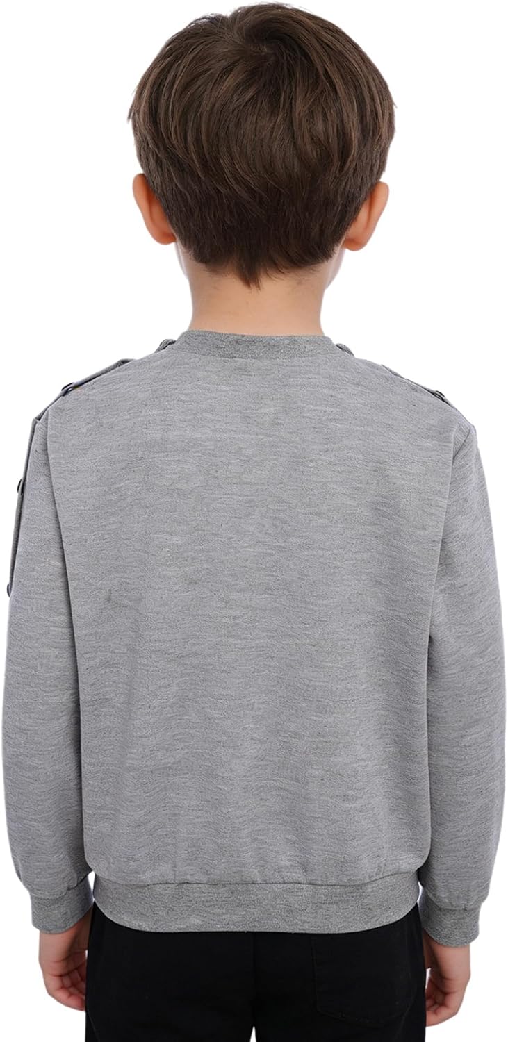 Boys Post Shoulder Surgery Shirt Recovery Tear Away Pullover Sweatshirt Chemo Dialysis Adaptive Clothing