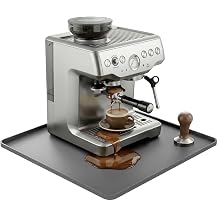 ZJWZLG Silicone Coffee Mat for Countertop, 16x16 inch - Heat Resistant Espresso Machine Mat with Raised Edge, Non-Slip Waterproof Station Pad, Compact Coffee Bar & Kitchen Accessories - Grey