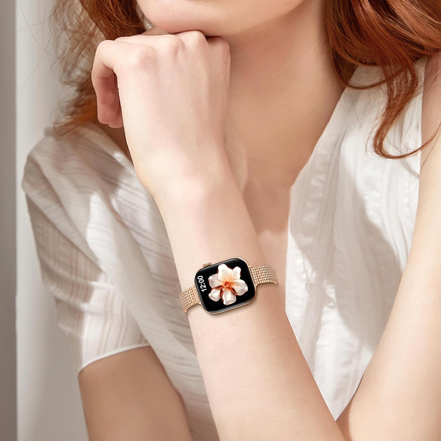 MioHHR Slim Metal Bands Compatible with Apple Watch Band Ultra3/2/1 Series 11 10 9 8 7 6 5 4 3 2 1 SE3/2/1, Thin Stainless Steel Strap for Women iWatch Band 49mm 46mm 45mm 44mm 42mm 41mm 40mm 38mm - Image 7