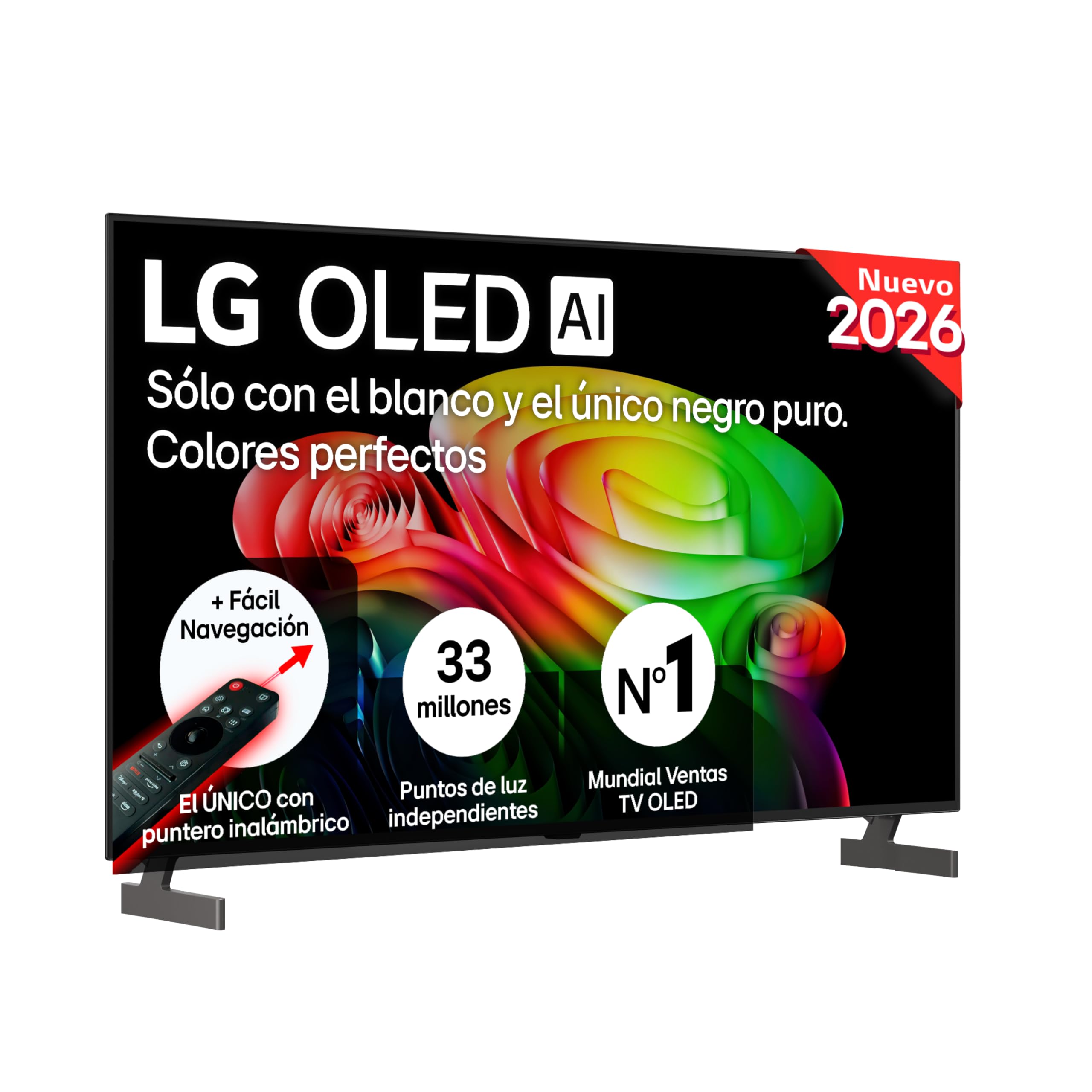 LG OLED65B65LA - TV 65", 4K OLED AI B6, Smart TV, WebOS 26, Procesador α8 AI Gen3, VRR 120Hz, Sin Reflejos al 98,3%, Dolby Vision y Atmos, Alexa/Google Assistant, Gris Oscuro