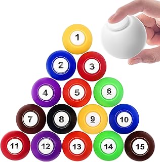 16 Pack Billiard Ball Fidget Spinners for Kids and Adults, Stress Relief Hand Toys, Pool Ball Design Spinners for Focus, Halloween Party Favors and Classroom Prizes