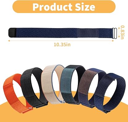 Nylon Sport Replacement Strap Compatible with Amazfit Helio Band, Adjustable Loop Arm Strap - Breathable & Sweatproof Wristband for Fitness Tracker