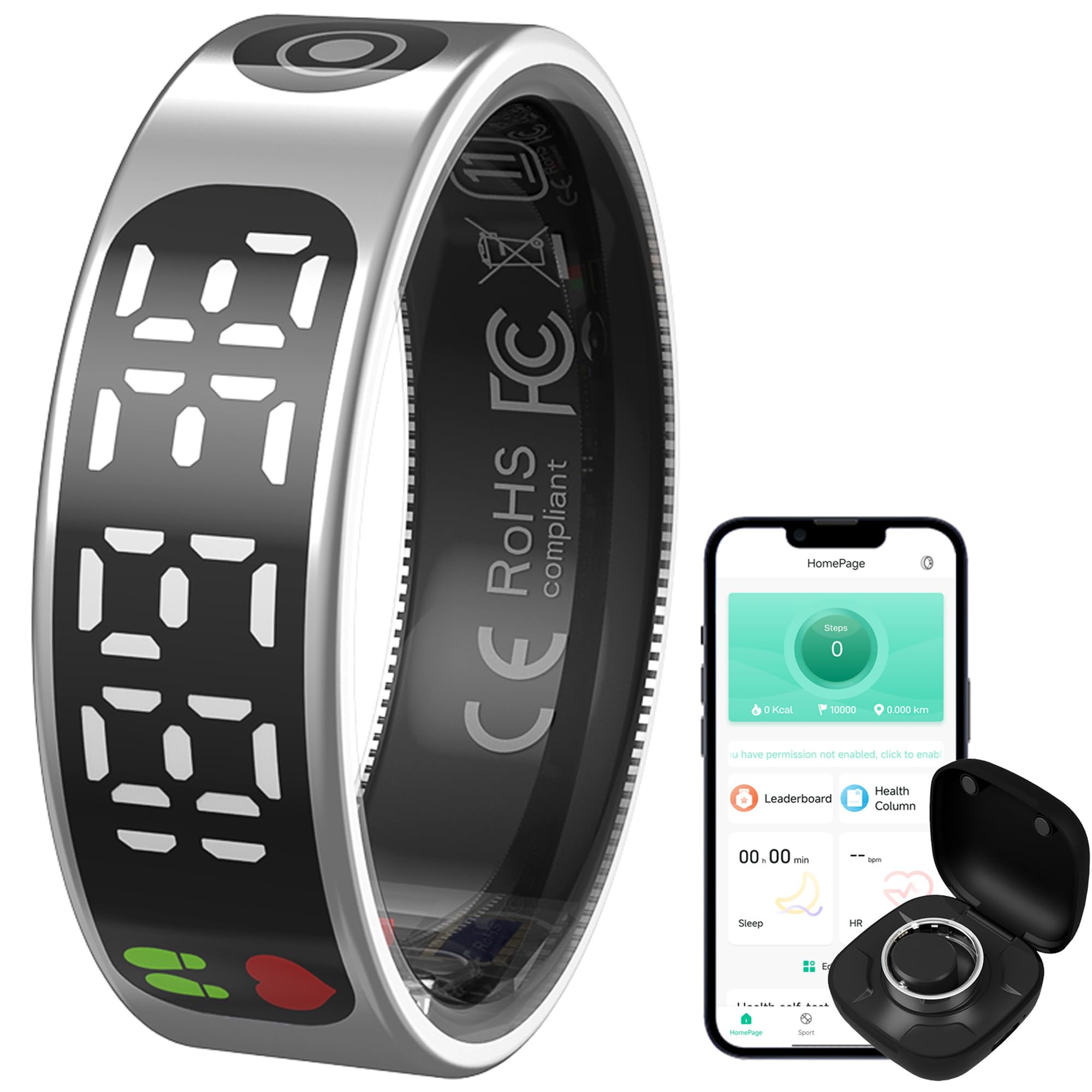 Long Battery Life Smart Ring IOS Android Smart Ring Health Tracker ...