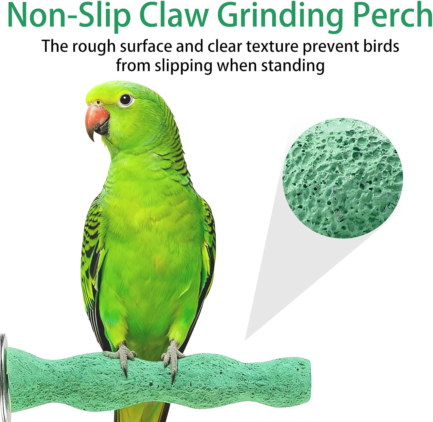 2 PCS Bird Beak Grinding Stone, Bird Perch Stands Anti-Slip Birds Parrot Cage Parakeet Nail Trimming Foot Claws Platform Beak Grinding Stone Washable Chewing Toys for Small Medium Parrot Budgies image 4