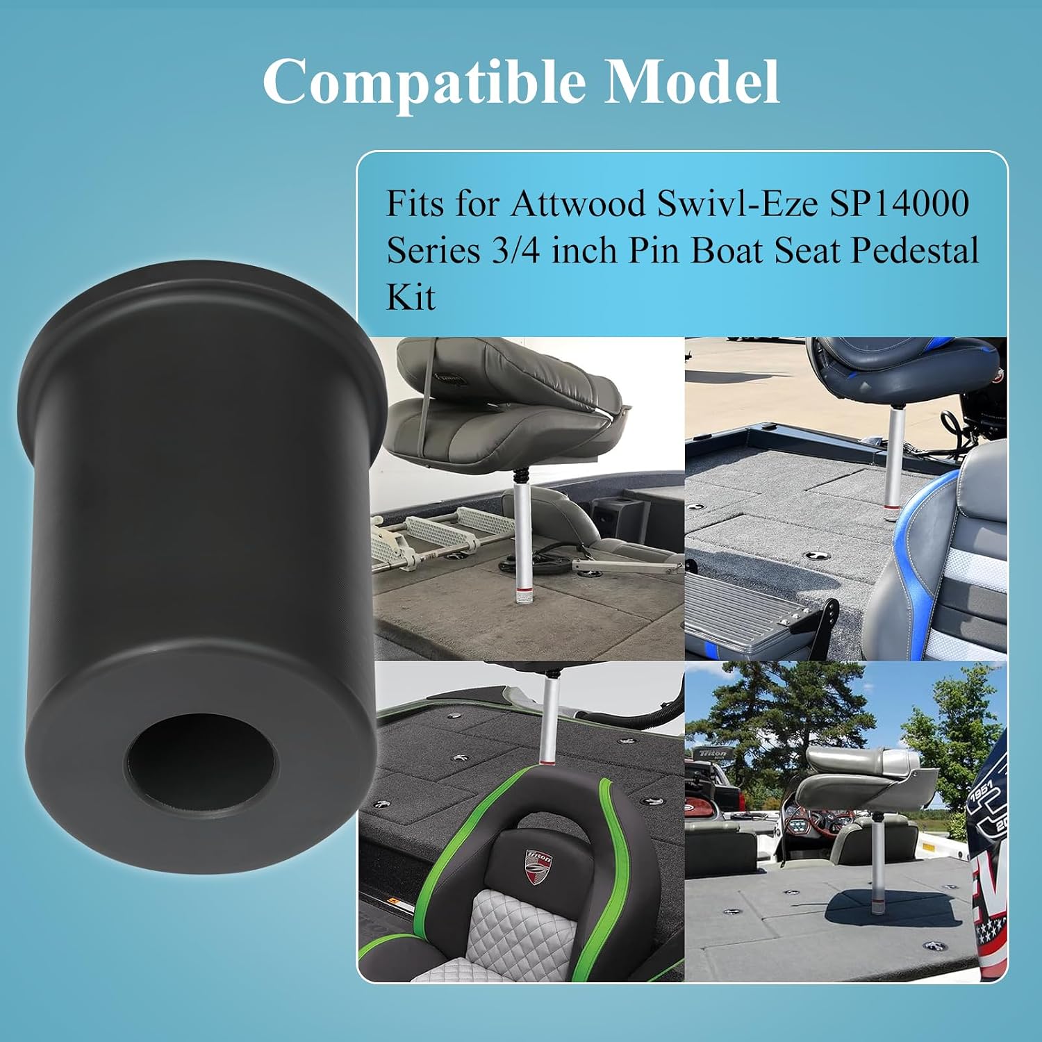 1 Pcs SP-14000 Boat Seat Rod Adapter Bushing, Converts 1.77 Inch Bases Accepts 3/4 Inch Boat Seat Pin Post, Fits for Attwood Swivl-Eze SP14000 Series 3/4 inch Pin Boat Seat Pedestal Kit