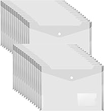 Plastic Envelopes Wallets, MerryNine 30 Pack A4 Clear Document Folder, for School Home Work Office Organization (30, Transparent)