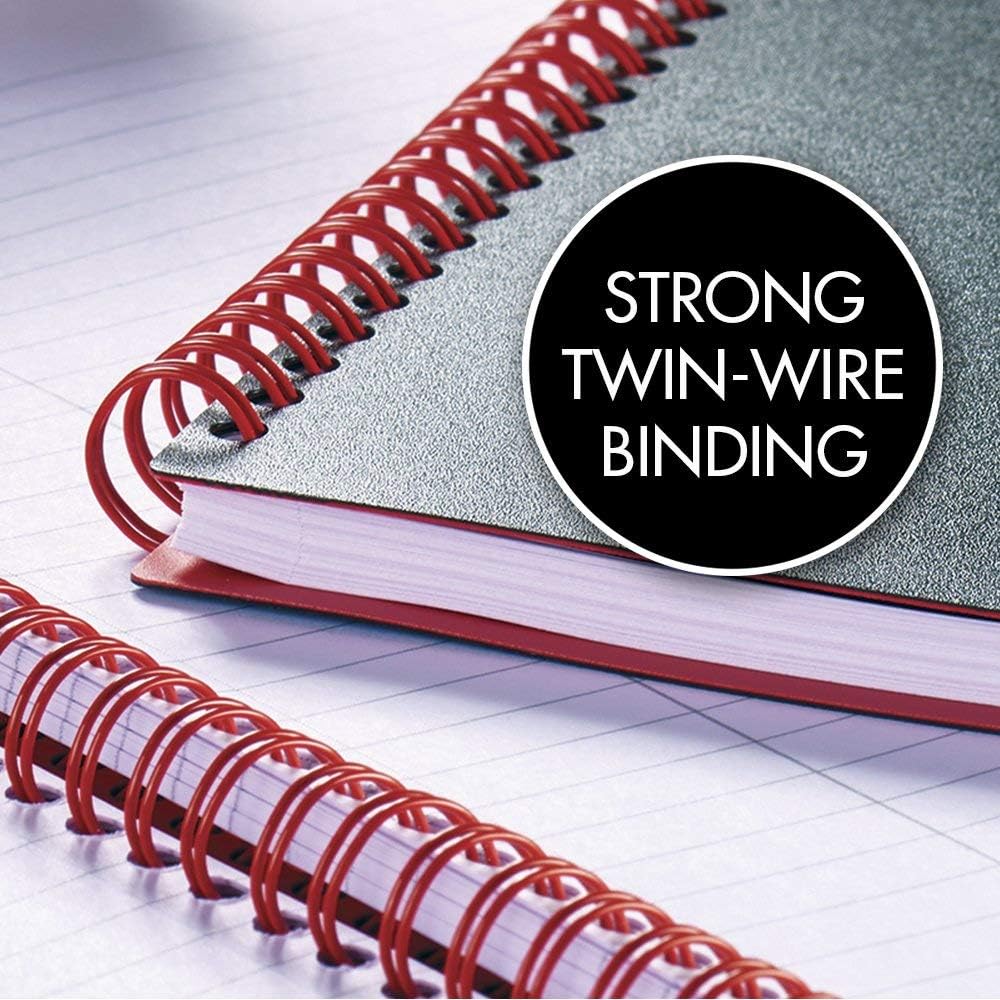 Black n' Red Notebooks, Twin Wire, Poly Cover, 11-3/4” x 8-1/4”, Large, 70 Ruled Sheets, 2-Pack (73399)