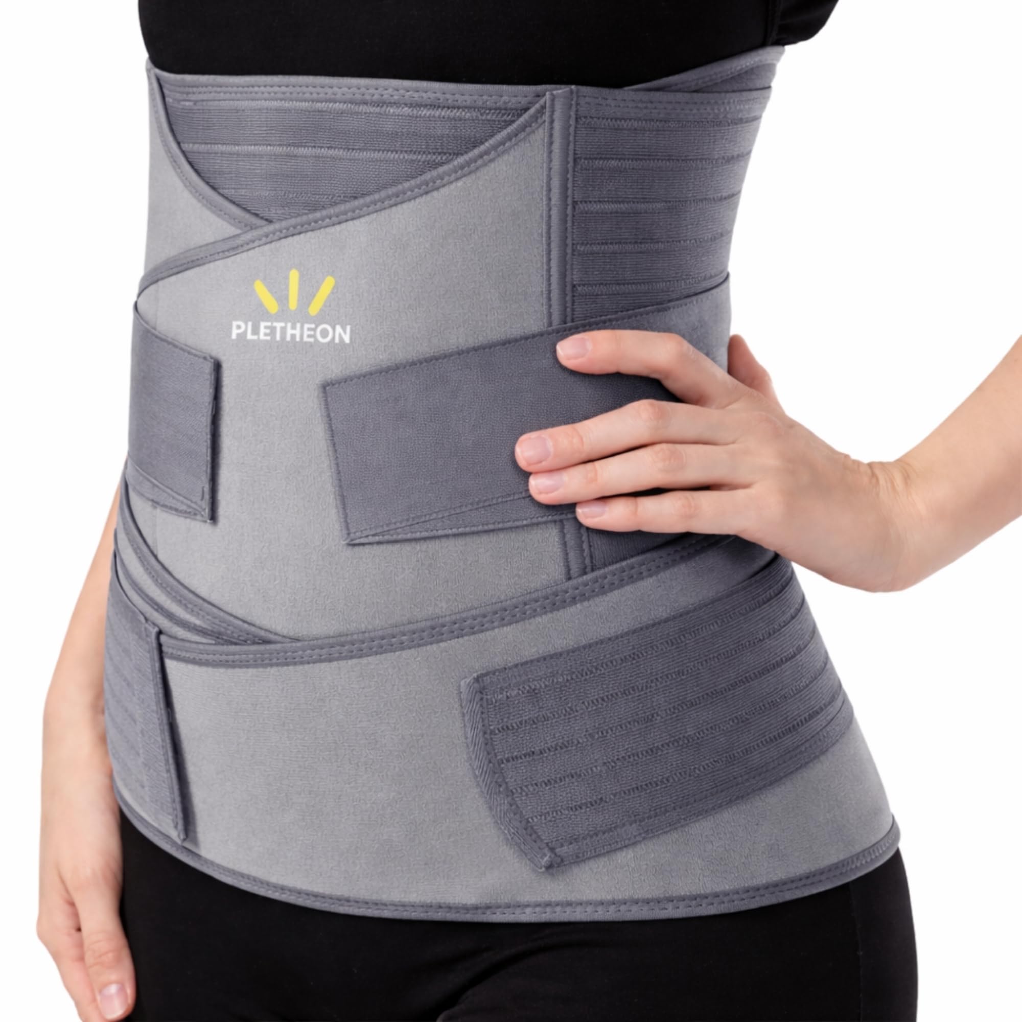 PLETHEON 3 In 1 Postpartum Belly Band Post Pregnancy Abdominal Belt For Women After Birth Belly/Waist/Pelvis Wrap Postnatal Shapewear, (Fit from 30 Inch to 46 Inches of waist) (Gray)-image-26