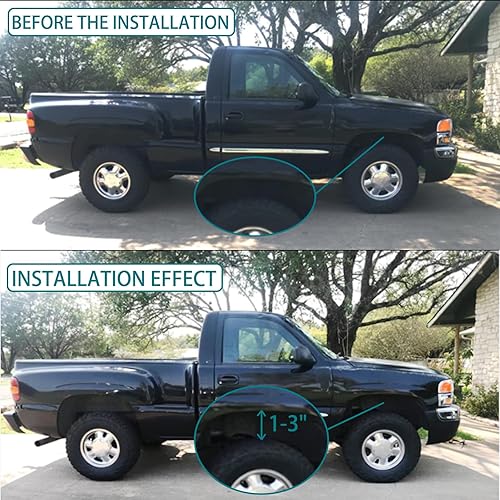 Miniatura 3 de Llaves de barra de torsión y extensores de choque, soportes ajustables de 1-3 pulgadas, kit de nivelación de suspensión delantera de elevación