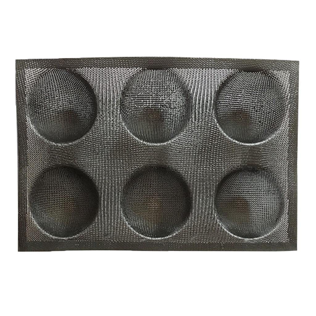 MHT Silicone Bun Bread Form Round Shape Bread Tray Perforated Bakery Molds for Baking Bread,Hamburger,bun, Puff, Tartlet and More(70008570MH)