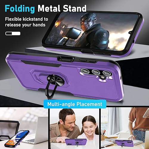 Miniatura 2 de Janmitta Compatible con Samsung Galaxy A14 5G Funda con Protector de Pantalla + Protector de Lente de Cámara, Funda de Teléfono de Cuerpo Completo