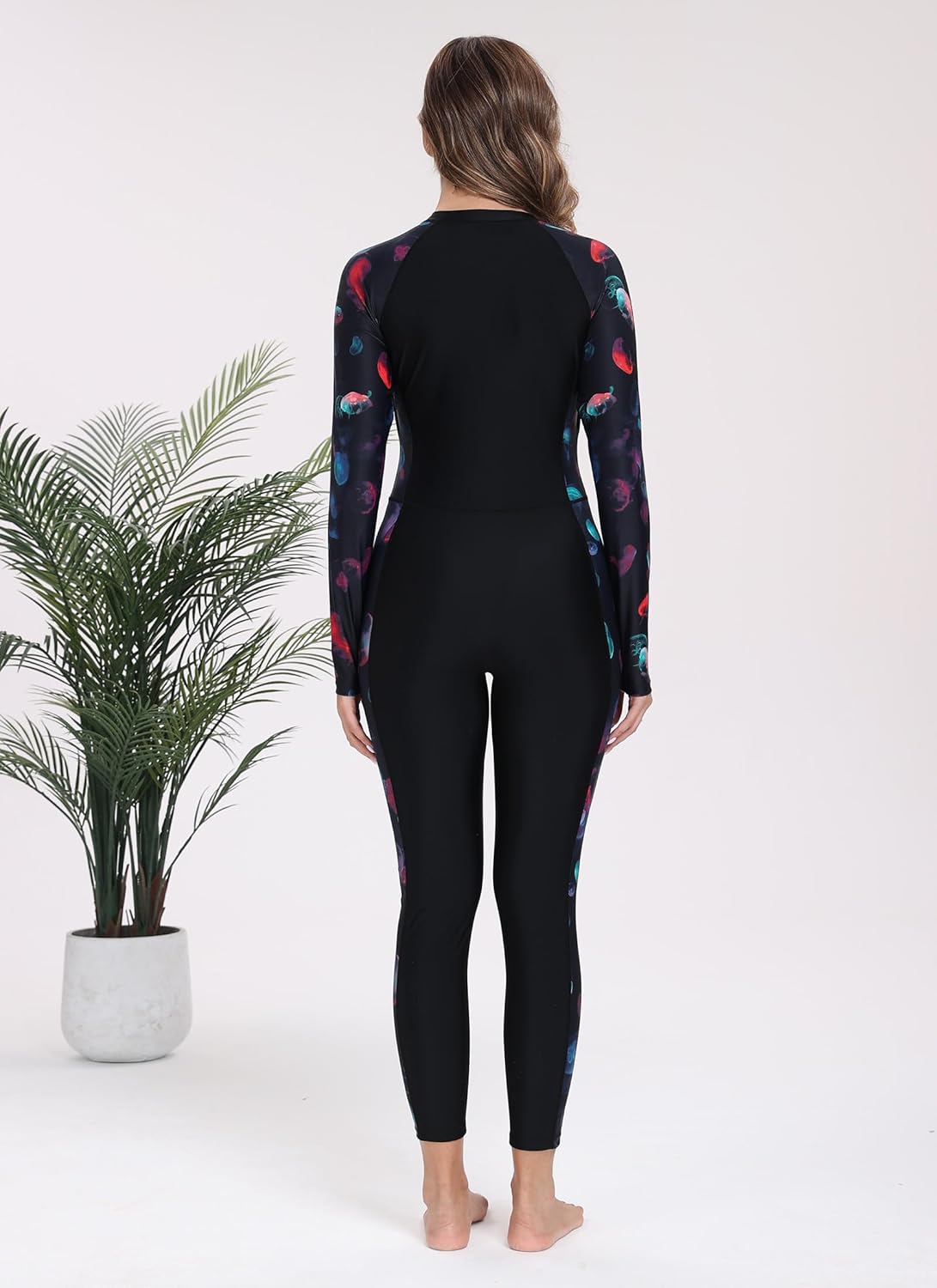 Womens Full Body Rash Guard with Built in Bra Long Sleeve One Piece Swimsuit Upf50+ Zip Front Bathing Suit - Image 5