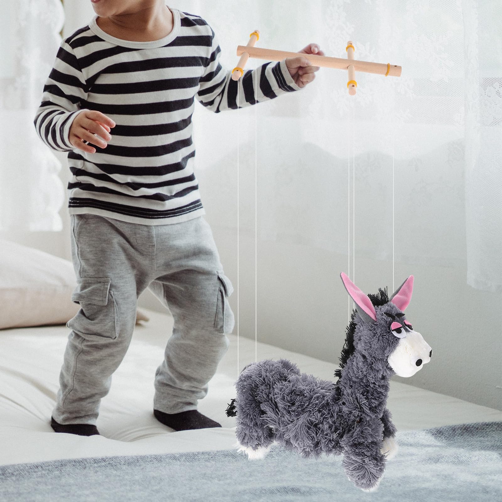 Toyvian Esel-Marionette Weihnachtsspielzeug Holzspielzeug Goodie-Bag-Füller Handpuppe Marionette chinesische Vogelpuppe Eselpuppenspielzeug Tierdesign-Marionette Marionettenkinder Garn