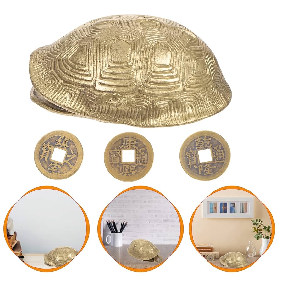 Amazon.co.jp: NUOLUX 中国の占いコイン 風水 カメの甲羅 幸運の