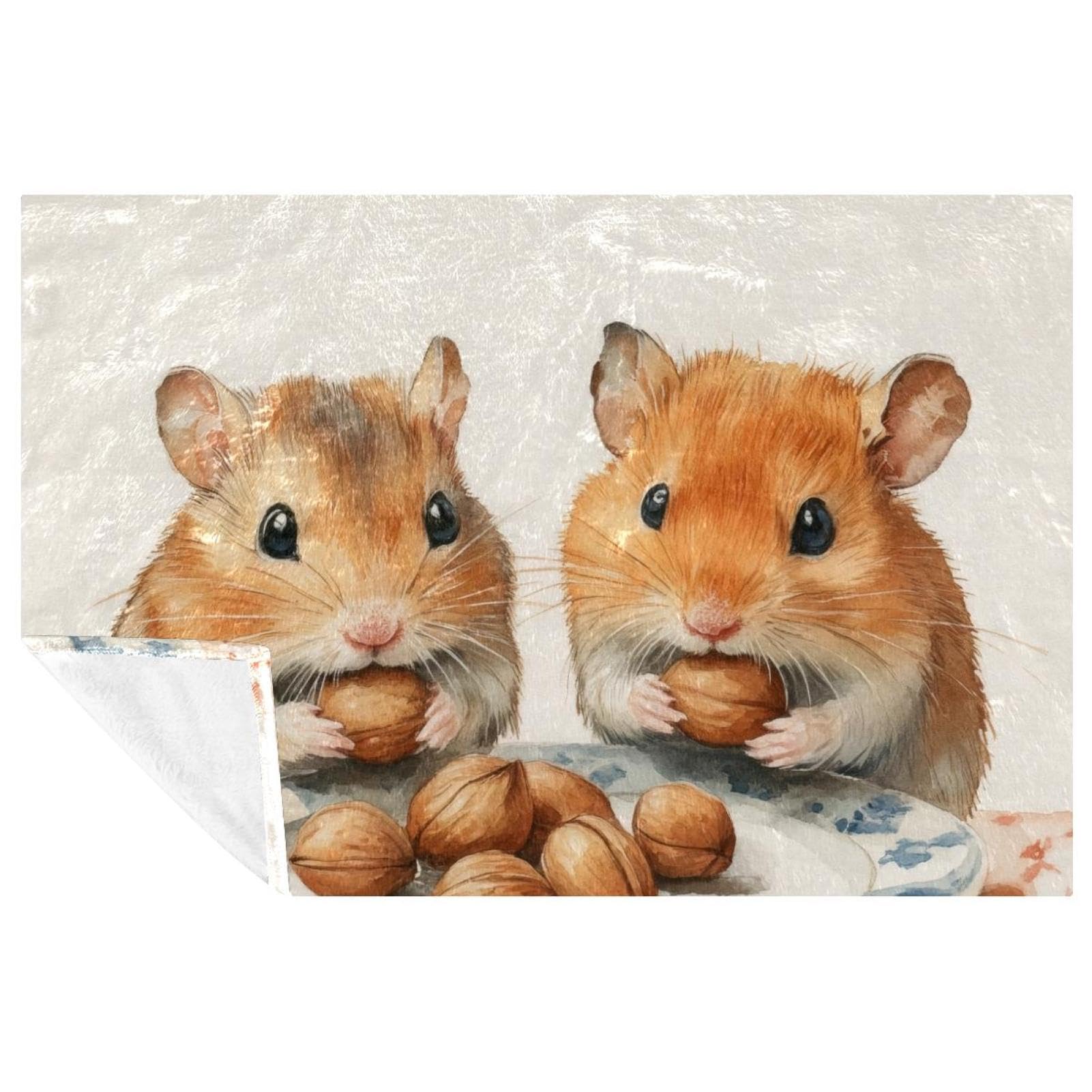 Couverture lit hamster chaud et doux, grand plaid canapé 150 x 100 cm