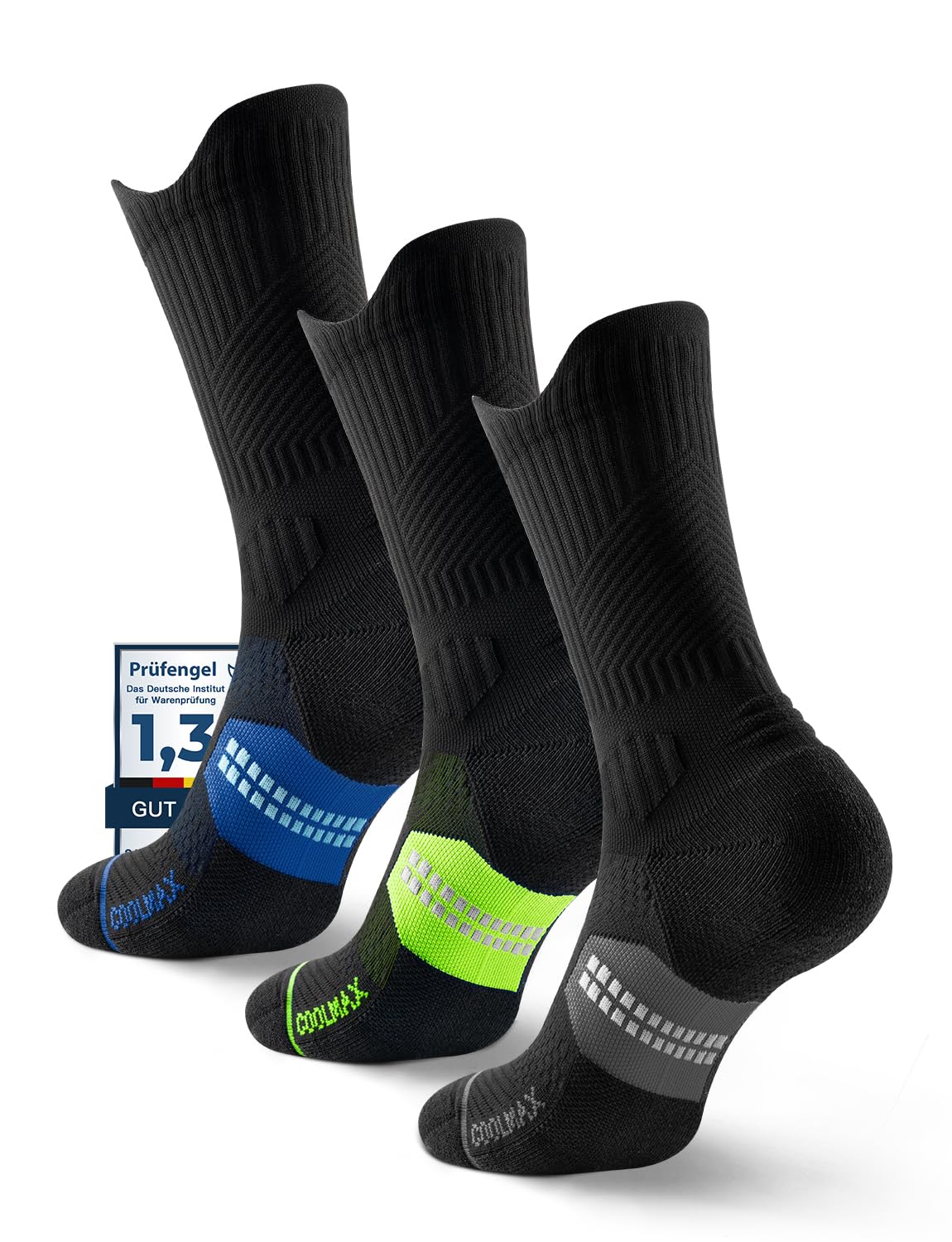 Juclise Laufsocken Kompressions Wandern Bambus Coolmax Anti-Blasen running hiking Sport Gym fahrrad funktionssocken