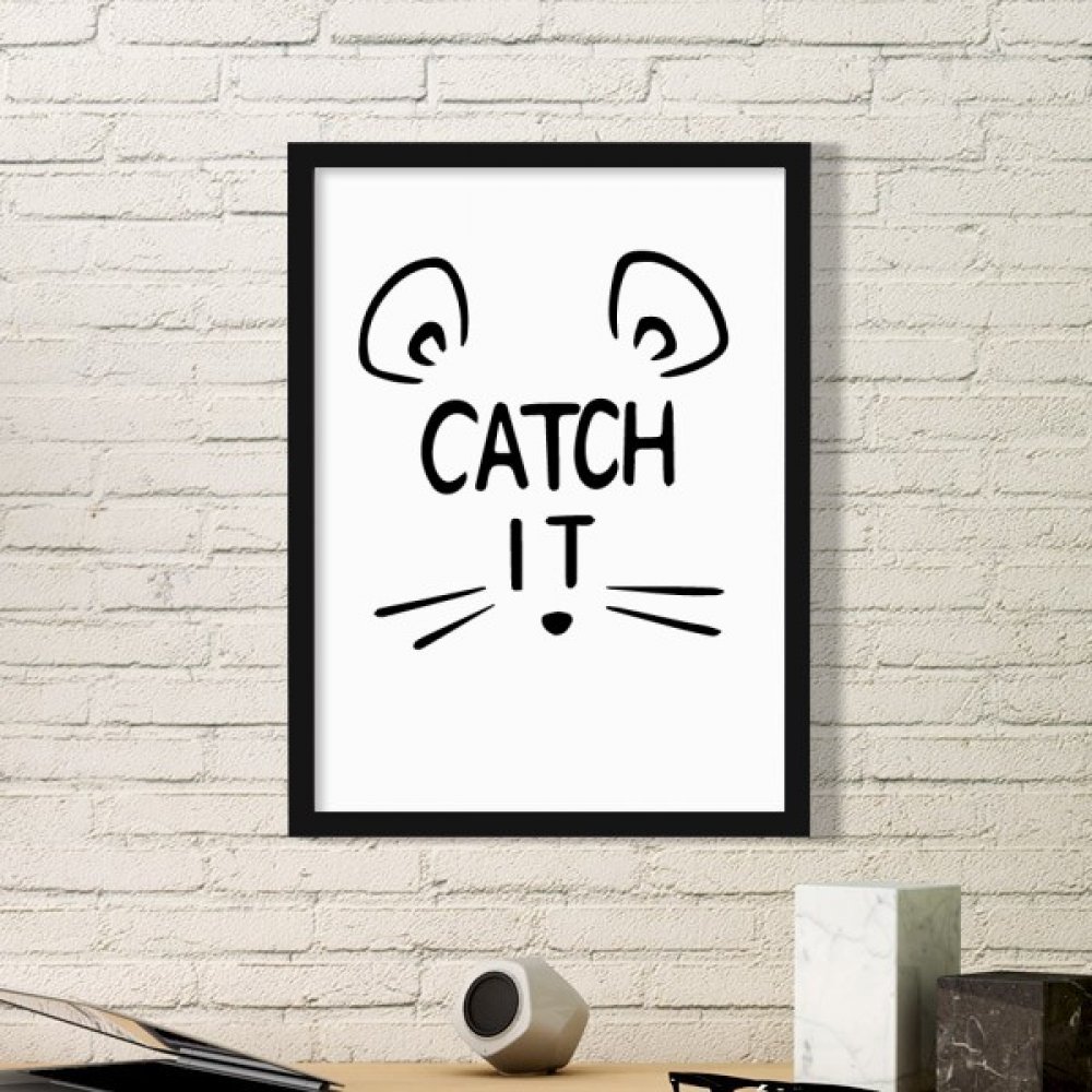 Cadre photo Pêchez Souris Visage DIYthinker : cadeau idéal en bois noir