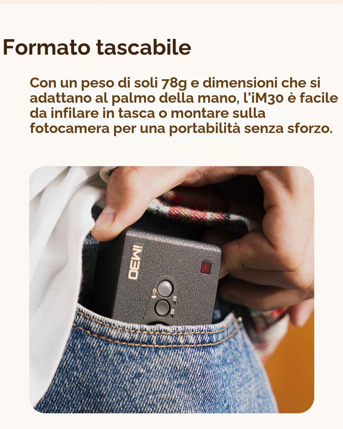 Godox iM30 Flash Tascabile per Fotocamera, Controllo Ottico S1/S2, Temperatura Colore 6500 K ± 200 K, 7 Livelli di Potenza (1/64~1/1), Numero Guida 15 (ISO 100, Metro)