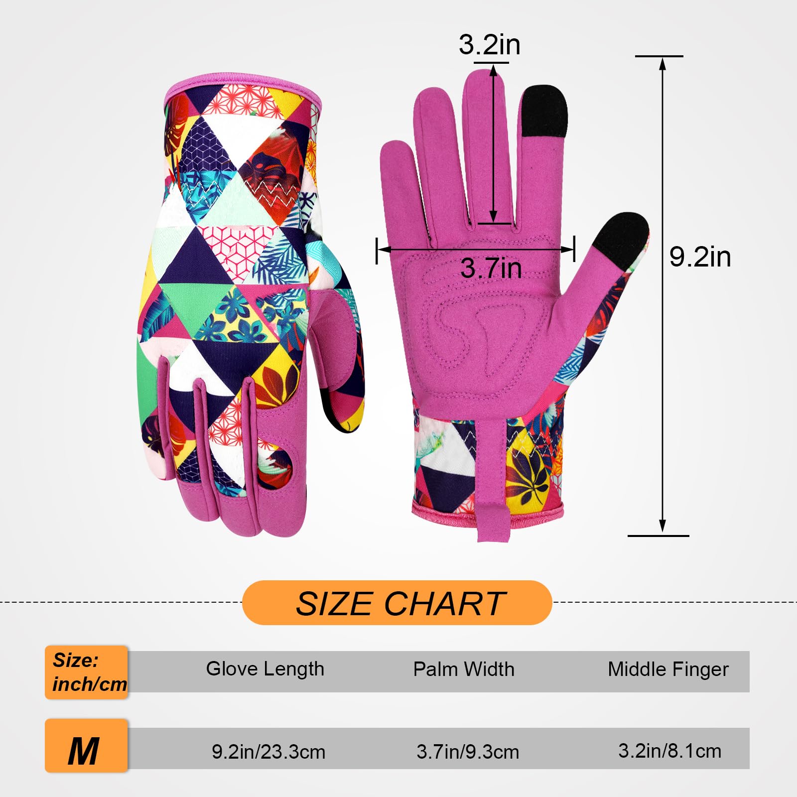 Gartenhandschuhe aus Leder für Damen, dornensicher, Touchscreen-Design, robuste Arbeitshandschuhe zum Pflanzen, Graben, Beschneiden, Farbe T