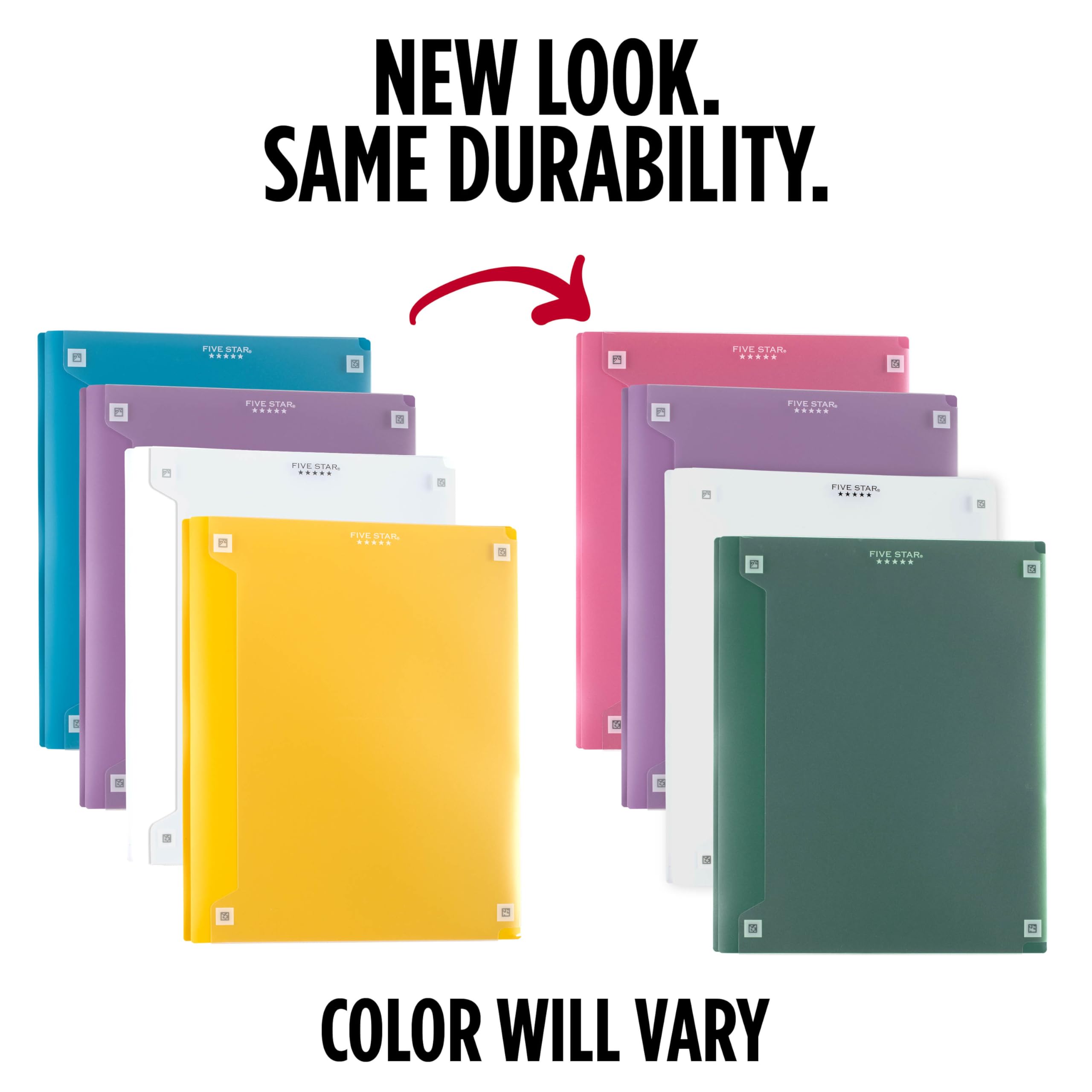 Amazon.com: Five Star 2-Pocket Folder + Study App, 4 Pack, Plastic