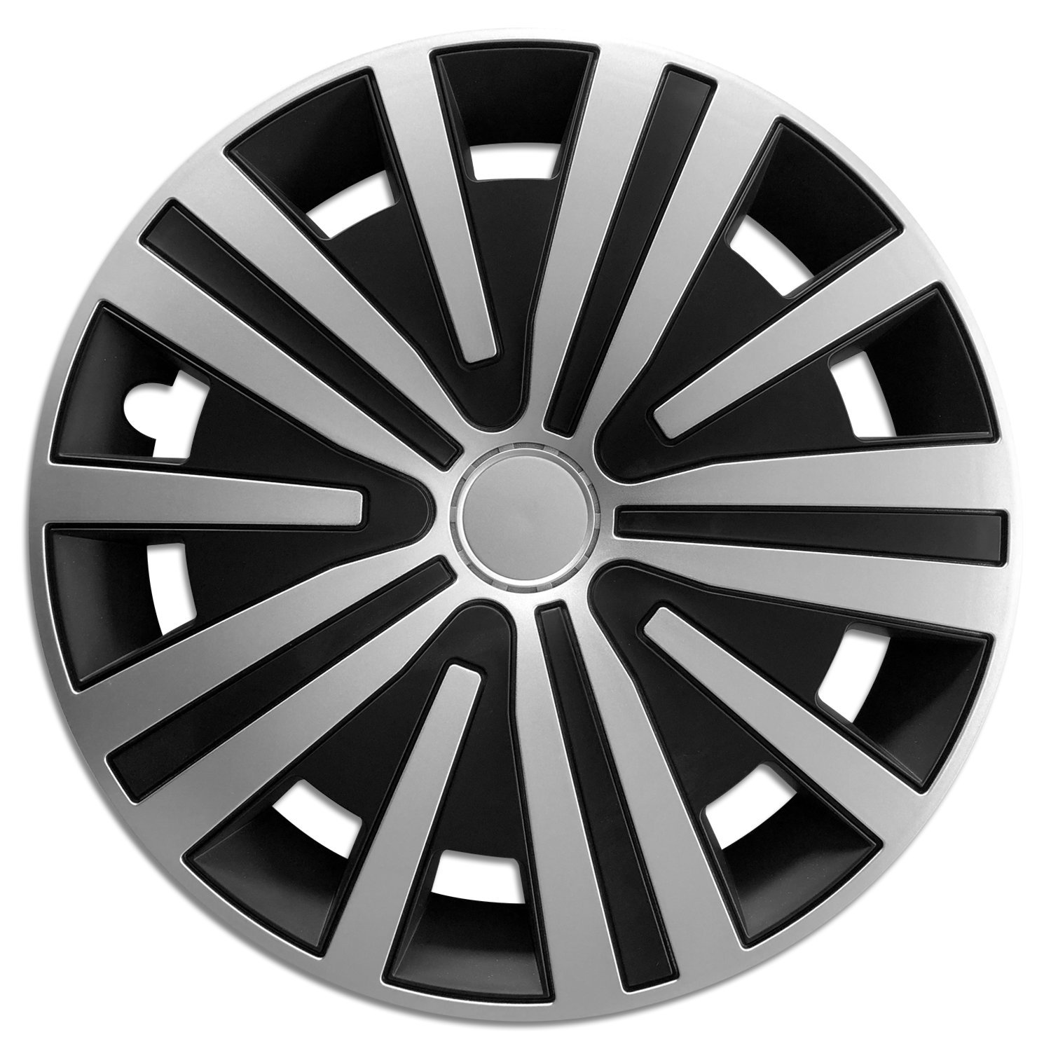 Radkappen-König 16“ Zoll RKK17 SP-Line NO1 Schwarz/Silber Radkappen/Radzierblenden 4 Stück