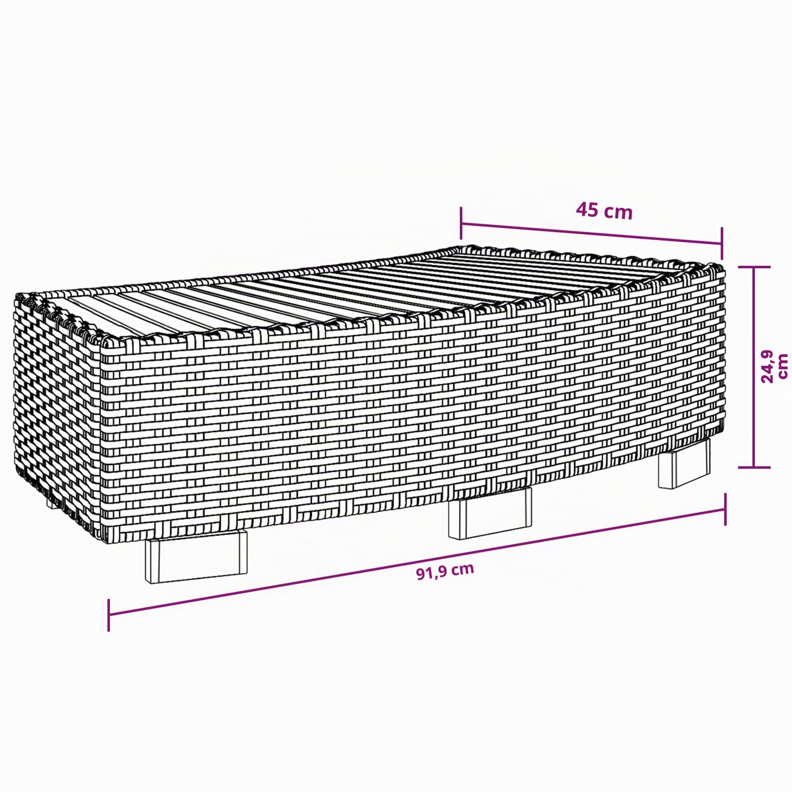 vidaXL Marche pour Spa de Jardin Noir Résine Tressée Cuve Thermale Extérieur