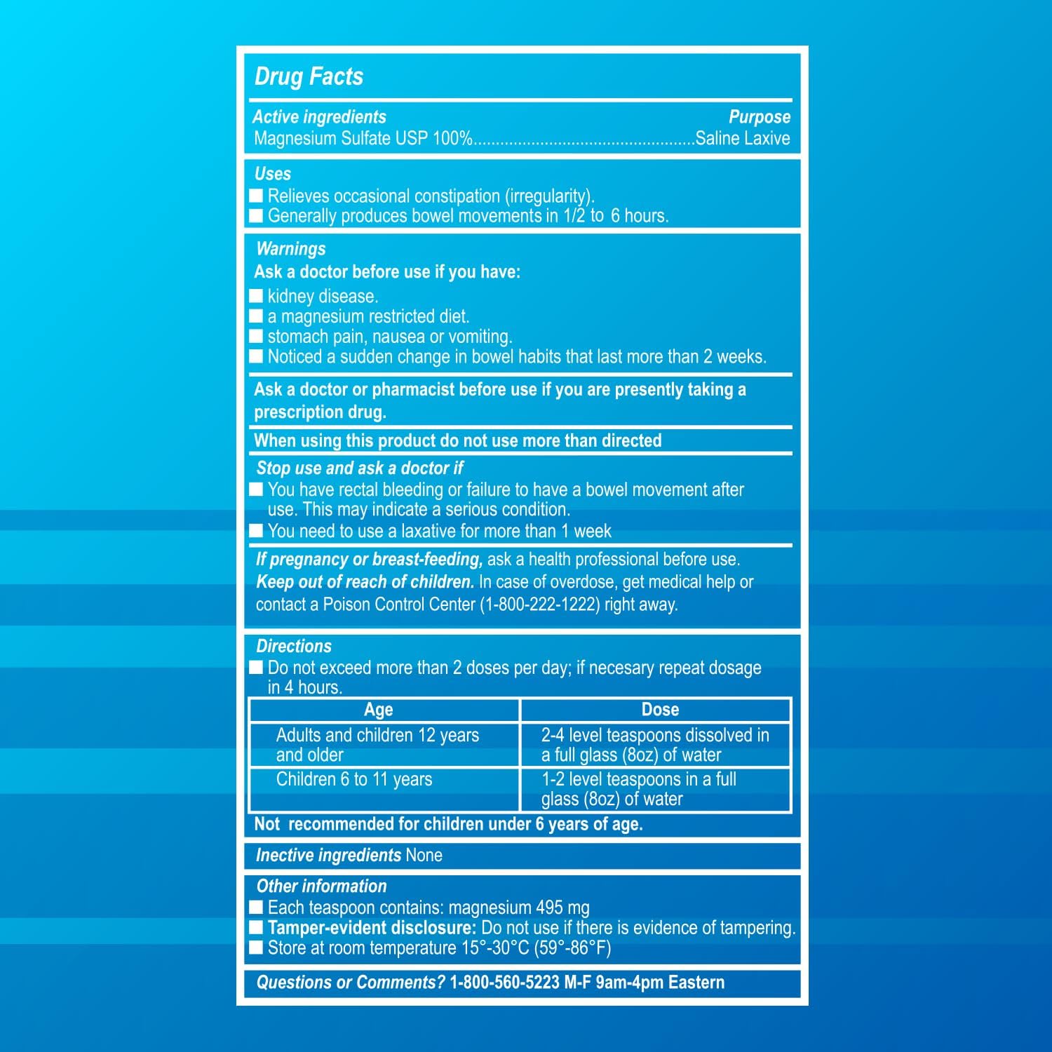 SAL Inglesa Epsom Salt Laxative for Constipation Relief, Muscle Relaxation Magnesium Powder, Stool Softener, 2.82 oz (80gr) Bottle, 1-Pack 2.82 Ounce (Pack of 1) image 8 of 8 B08XPST883