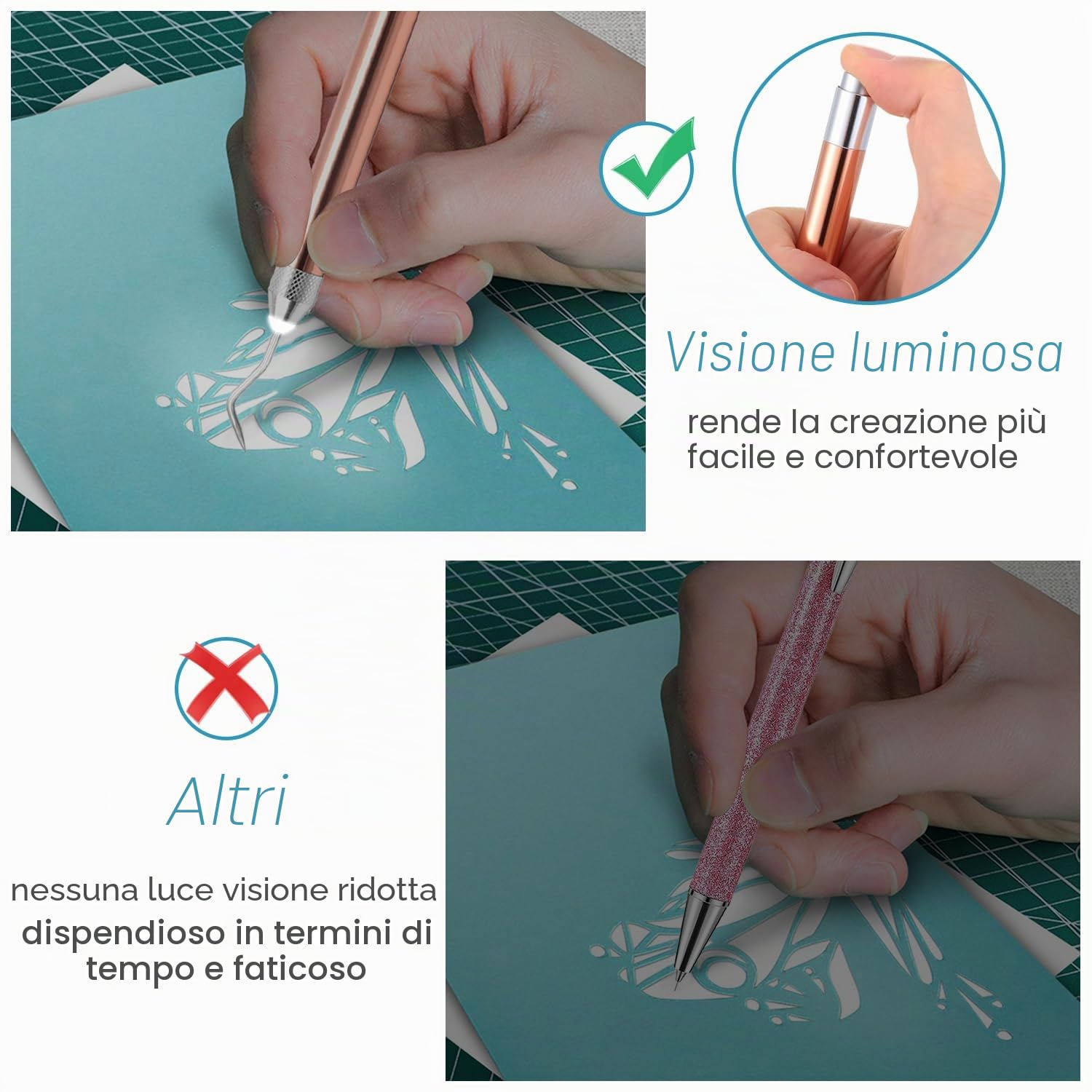 5pz Spellicolatore Vinile Spellicolino Vinile Spellicolini Strumenti per Diserbo in Vinile Strumenti di Plotter con Luci a Lampada Testa di Gancio Sostituibile per Scrapbooking Stiratura