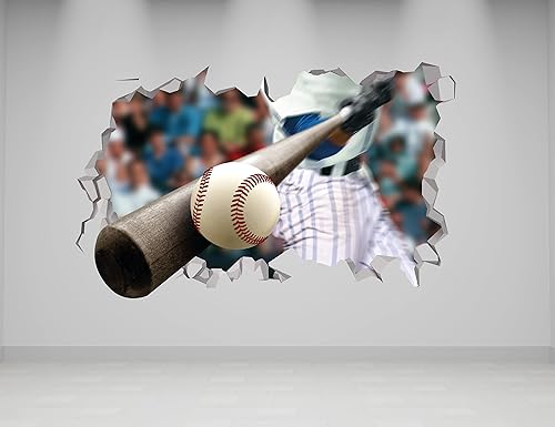 Miniatura 3 de Decoración de béisbol para habitación de niños, decoración de pared de béisbol, calcomanías de pared de pelota 3D, calcomanías de pared de béisbol