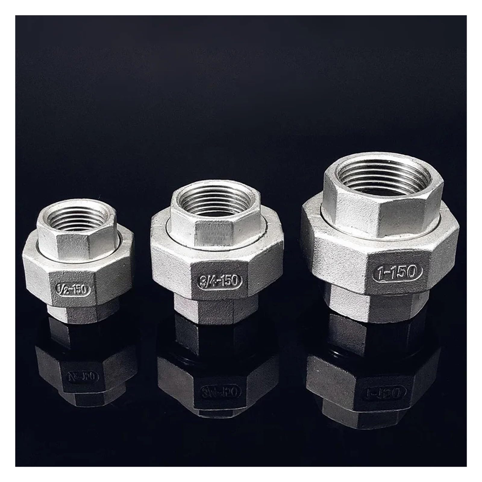 1 pieza de acoplamiento de unión de acero inoxidable 304, rosca hembra macho de 1/4", 3/8", 1/2", 3/4", 1", 1-1/4", 1-1/2", 2", for tubería fundida.(F-M,1-1/4")