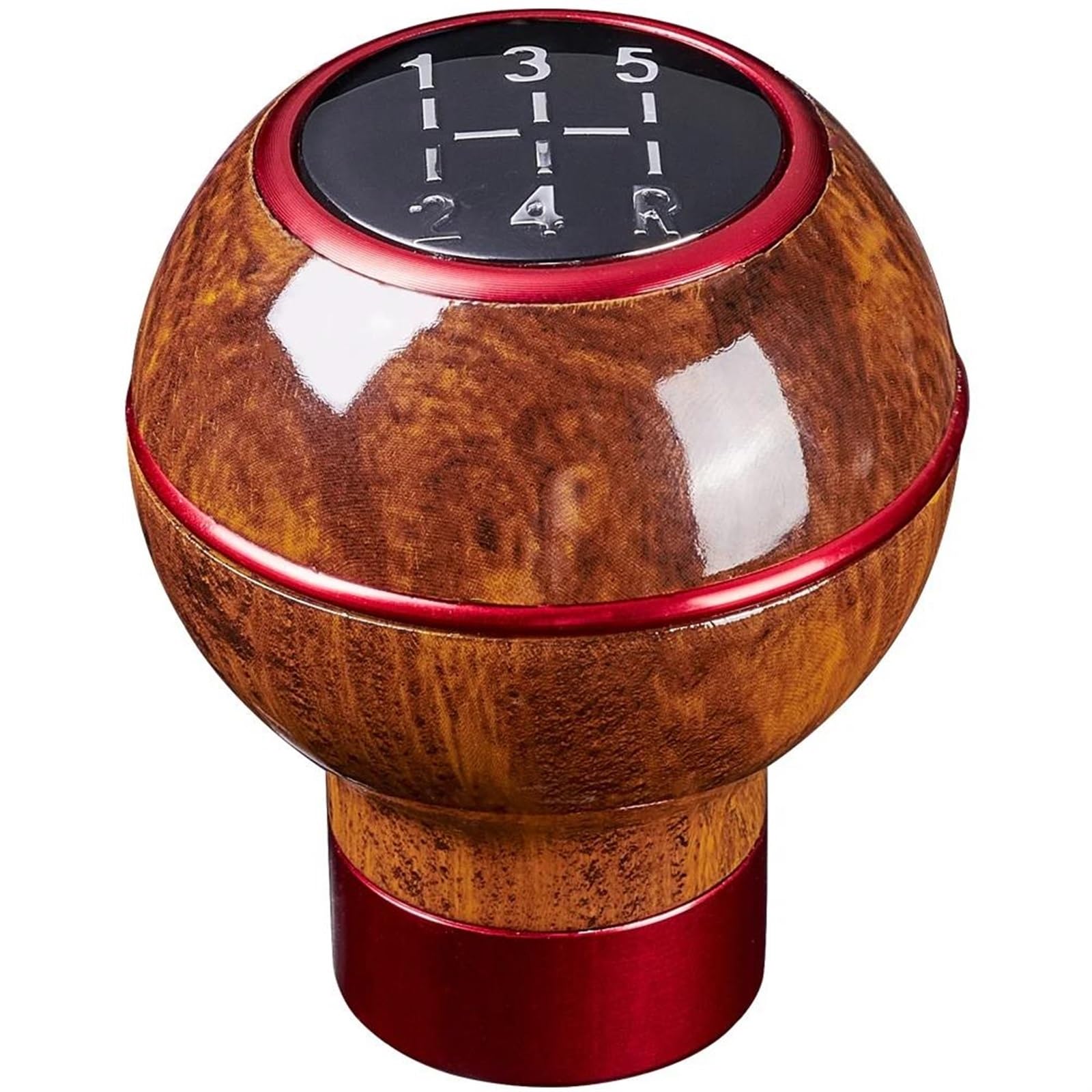 YDXHERTA Wood Grain Gear Shifter Knob Gear Knob Universal Manual Transmission Car 5 Speed Spare Parts(Red)