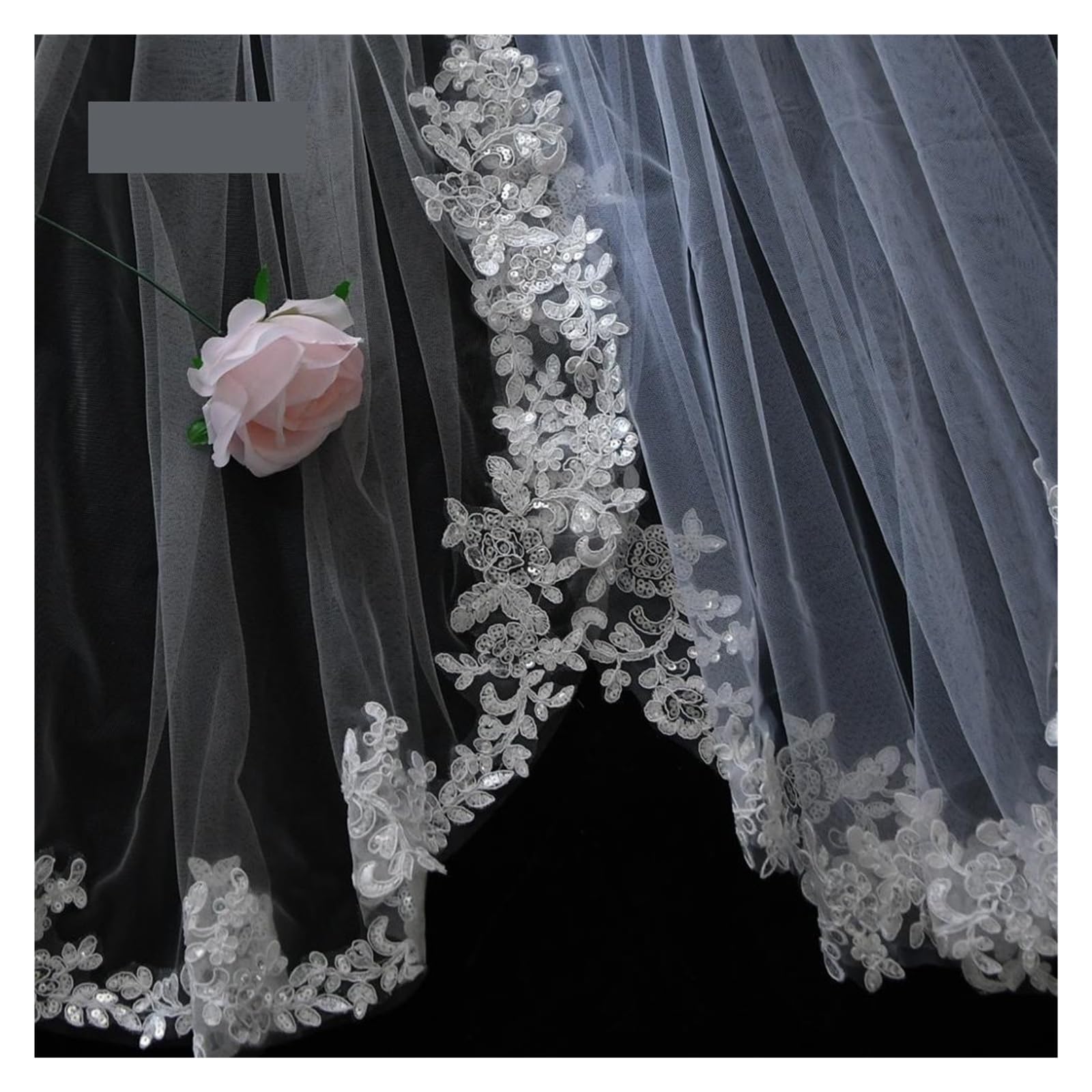 Velo para Novias Velos de novia de longitud con apliques de encaje Velo de novia hecho a mano for mujer Velo de novia largo blanco / marfil para Boda Fiesta Decoración Ducha Nupcial(Off white,200cm)