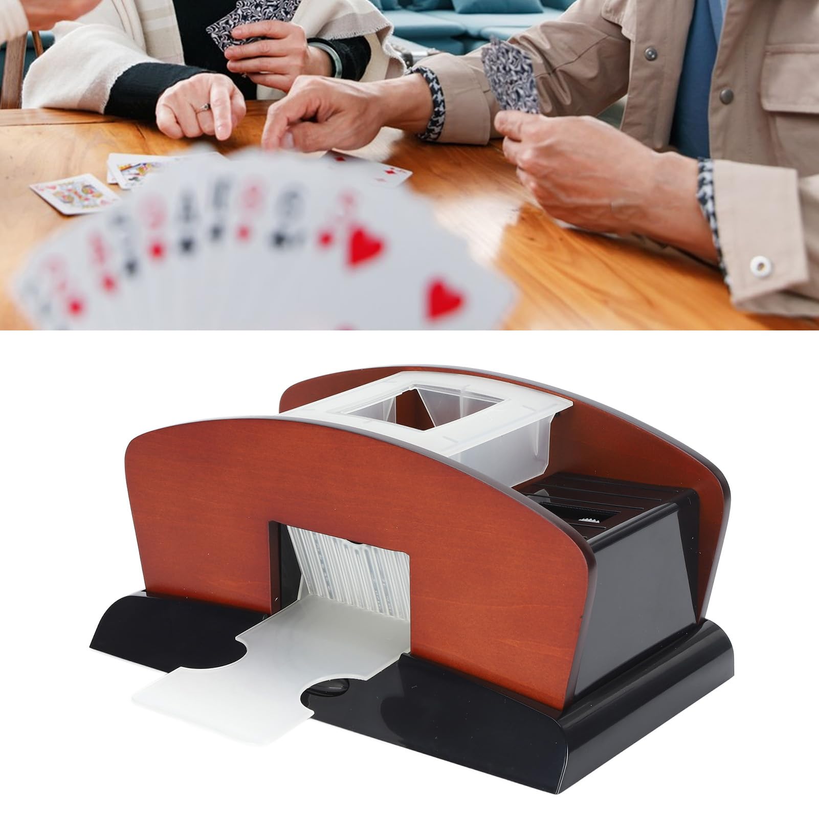 Natudeco Electric Automatic Card Shuffling Machine Automatic Card Mixing Device Lower Noise Quick Card Shuffling Machine for Family Party