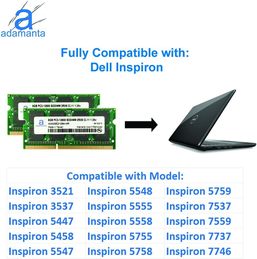 Free Shipping Offer Adamanta 16GB (2x8GB) Laptop Memory Upgrade for Dell Alienware, Inspiron, Latitude, Optiplex, Precision, Vostro DDR3L 1600Mhz PC3L-12800 SODIMM 2Rx8 CL11 1.35v Notebook RAM Hottest Sale Adamanta 16GB (2x8GB) Laptop Memory Upgrade for Dell Alienware, Inspiron, Latitude, Optiplex, Precision, Vostro DDR3L 1600Mhz PC3L-12800 SODIMM 2Rx8 CL11 1.35v Notebook RAM