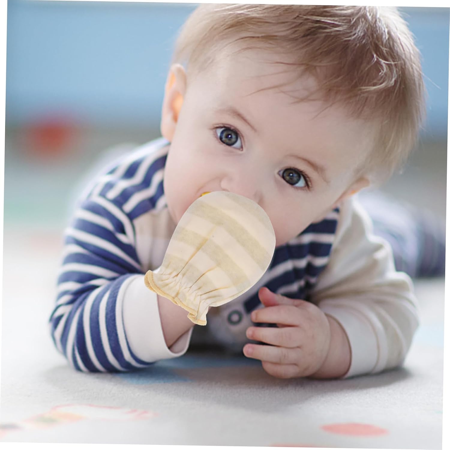 ORFOFE 2pairs Bite Newborn Mittens Soft Cotton Mittens for Newborn Girls No-scratch Gloves for Boy Girl