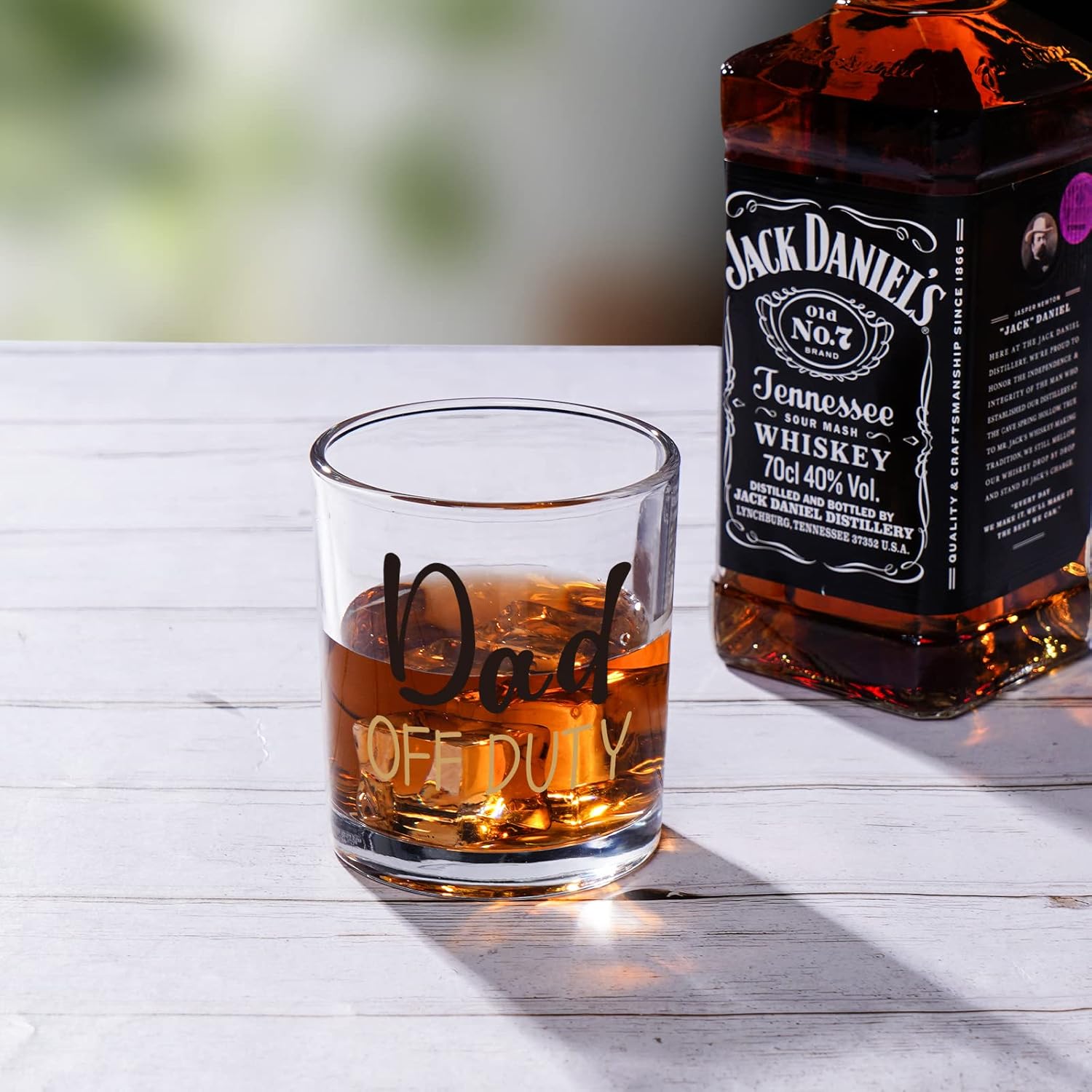 Futtumy Dad & Mom Gift Set - Off Duty Whiskey & Stemless Wine Glass Combo for Father's Day, Mother's Day, Christmas, Birthday, Baby Showers & Daily Use - Image 2