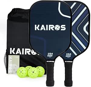 Pickleball Paddles, USAPA Approved Pickle Ball Set with 2 Rackets 4 Pickle Balls, Non-Slip Grip Fiberglass Surface Pickleball for Beginners