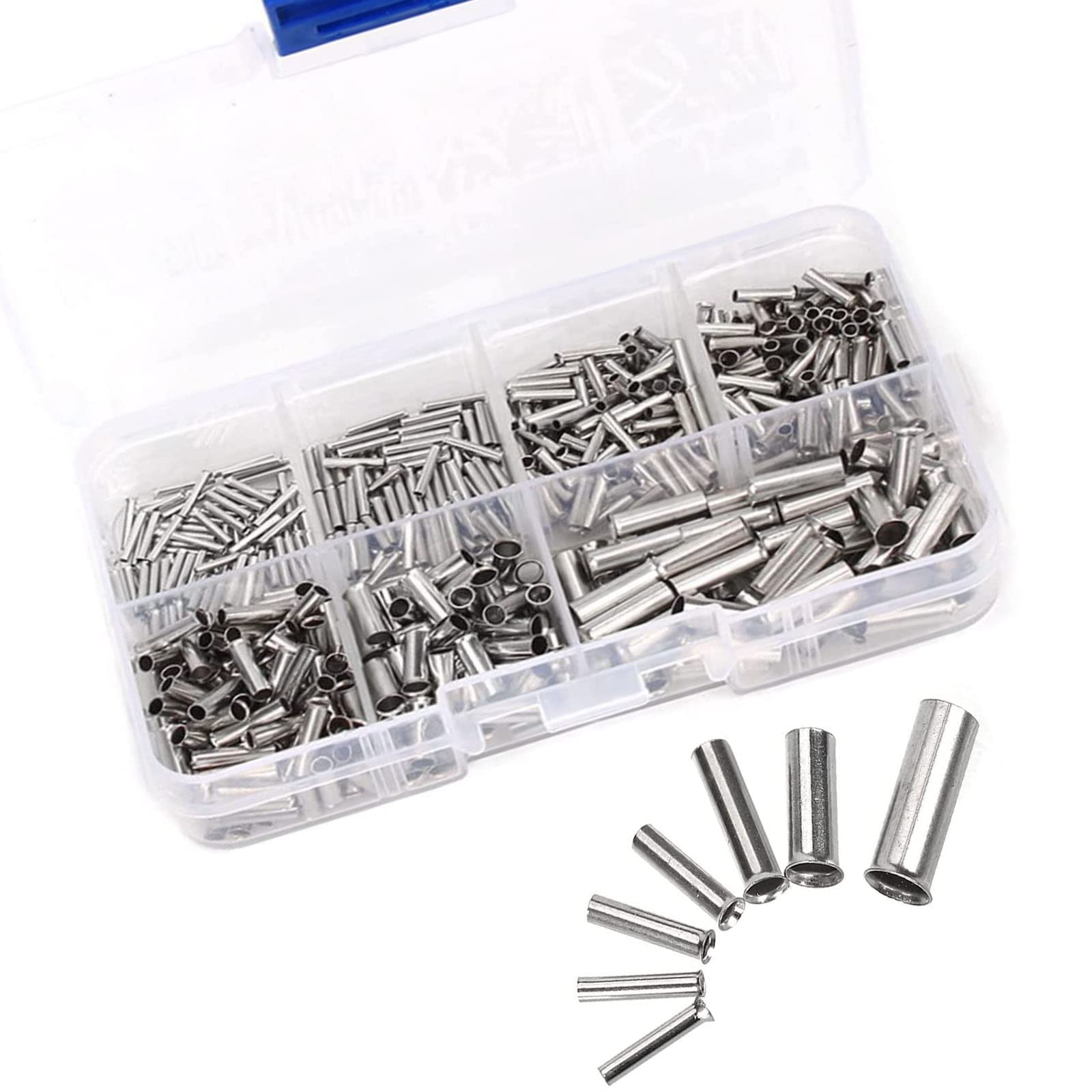 260 connettori di testa non isolati 22 18/16 14/12 10 AWG Gauge non isolati filo elettrico ghiere cavo crimpare terminale kit per giuntura elettrica fai da te
