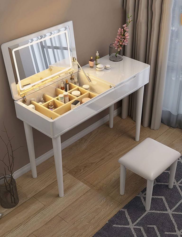 ホワイト 木製 ドレッサー 鏡台 不二貿易 ドレッサー 鏡台 ミラー 鏡 一面ドレッサ コスメ