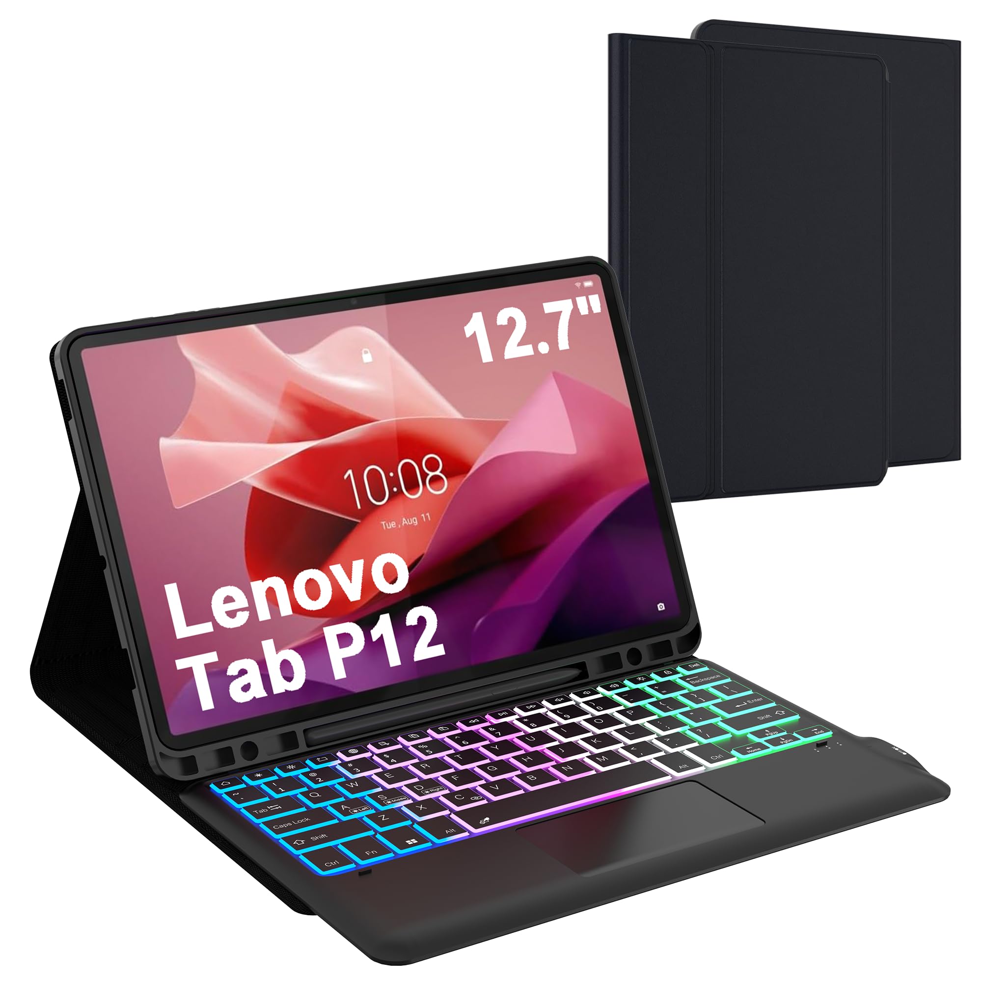 Amazon.com: for Lenovo Tab P12 2023 12.7 inch Keyboard Case: 3