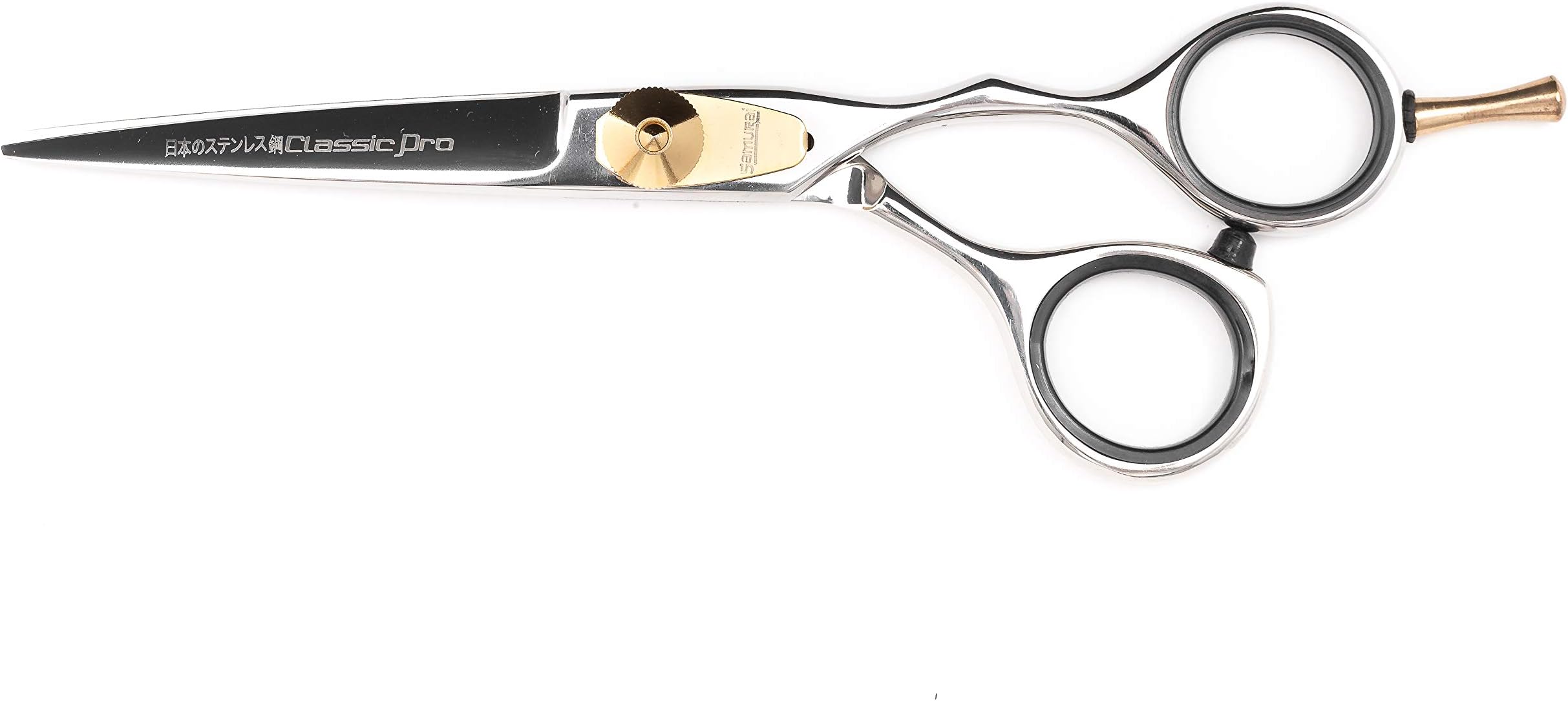 Samurai Classic Pro 5.5' Semi Offset Japanese 440c Stainless steel Scissors Convex edge blades for wet and dry cutting