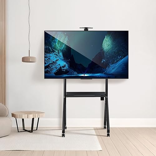 Miniatura 5 de DOITOOL Carrito móvil de TV para pantallas de 42 a 86 pulgadas, soporte de TV rodante de hasta 220 libras, independiente con ruedas para oficinas al